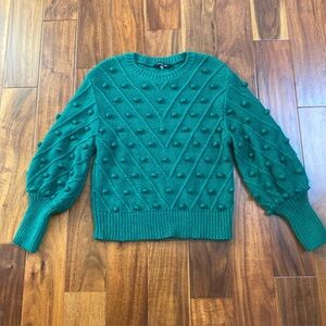 Women's Sugar Lips Sweaters Pom Knit Sz Sm Long Sleeve Hairball Pullover Sweater